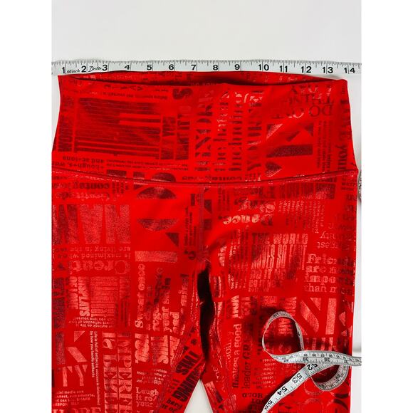 Lululemon Size 8 Wunder Under Crop High-Rise Red Manifesto Luxtreme Tights 20 YR - Picture 8 of 9